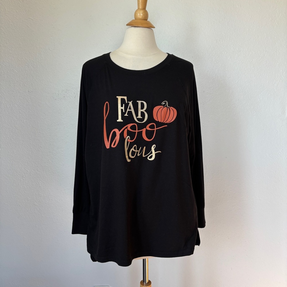 Black Long Sleeve Graphic Halloween T-Shirt